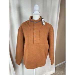 Alpine‎ Design Womens Sherpa Pullover Snap Top Caramel Latte Size Medium